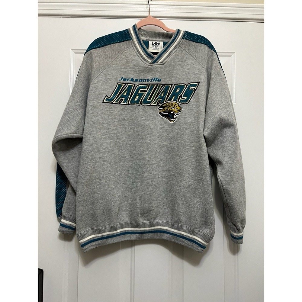 VTG NFL Jacksonville Jaguars V Neck Sweatshirt Gray Size L Gameday Sports